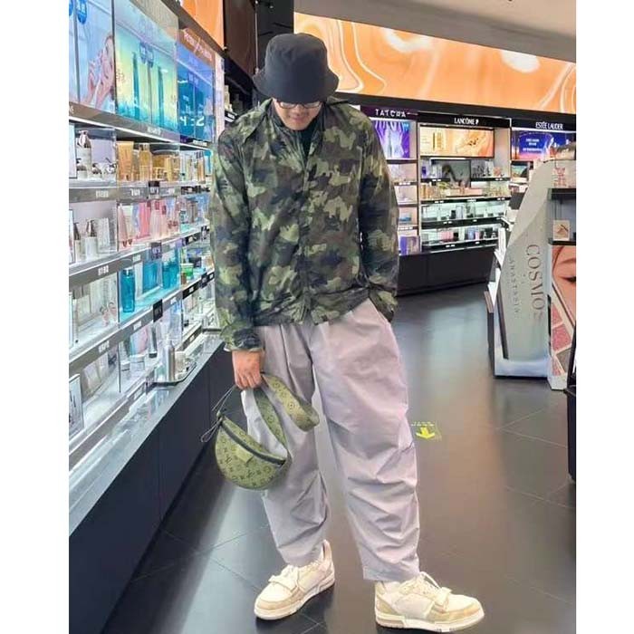 Louis Vuitton Unisex LV Moon Crossbody Khaki Green Vermillion Red Monogram Canvas M23838