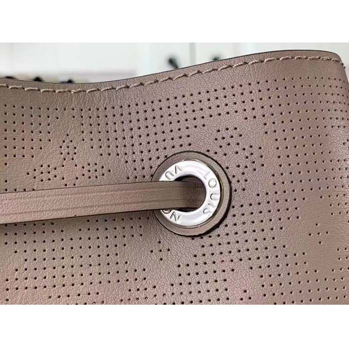 Louis Vuitton LV Women Muria Bucket Bag Gray Mahina Perforated Calfskin Leather