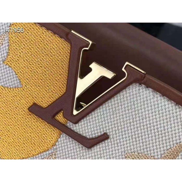 Louis Vuitton LV Women Capucines BB Handbag Yellow Smooth Calfskin and Embroidered Canvas