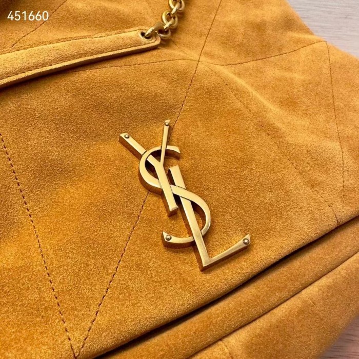Saint Laurent YSL Women Jamie 4.3 Suede Large Soft Nappa Bag Brown Caramel Style ID 7424311U8P72102