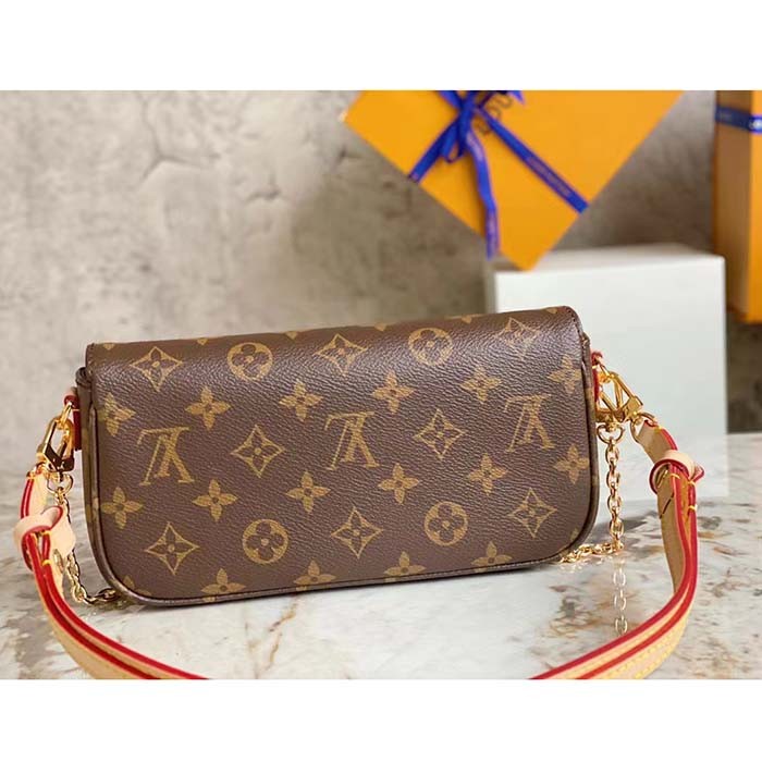 Louis Vuitton Women LV Wallet On Chain Ivy Brown Monogram Coated Canvas M81911