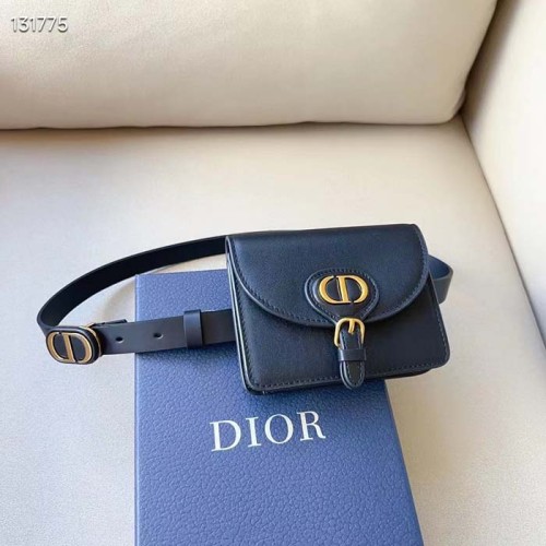 Dior CD Women Dior Bobby Belt Removable Pouch Black Smooth Calfskin 20 MM Width