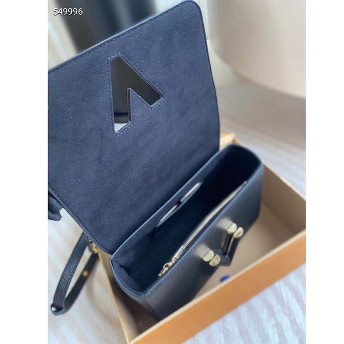 Louis Vuitton LV Women Twist MM Black Epi Grained Cowhide Leather Smooth-Cowhide Trim