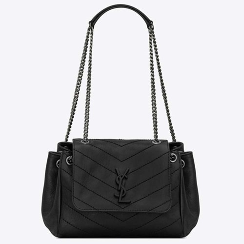 Saint Laurent YSL Women Small Nolita Bag in Vintage Leather-Black