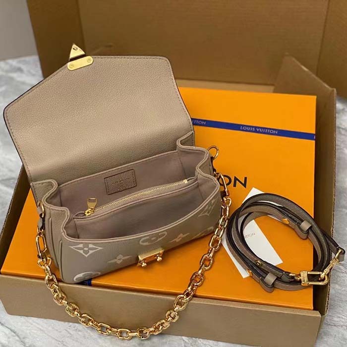 Louis Vuitton LV Women Pochette Métis East West Bag Beige Grained Cowhide Leather