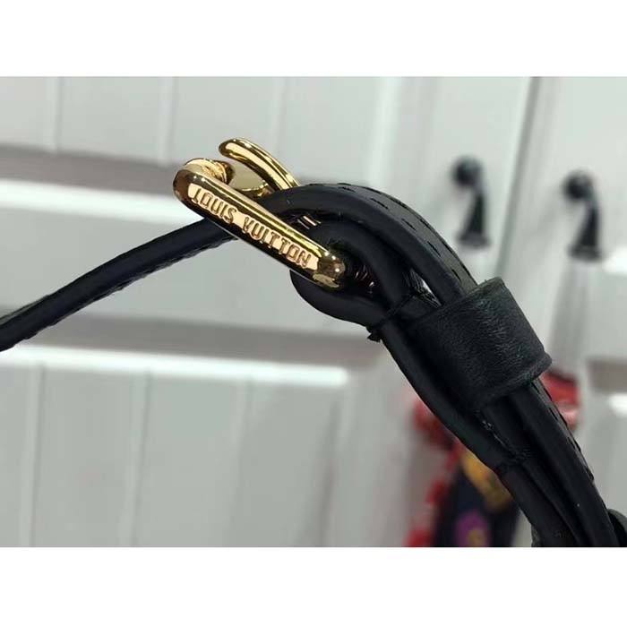 Louis Vuitton Women Speedy Bandoulière 25 Black Embossed Grained Cowhide M58947