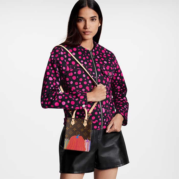 Louis Vuitton Women LV x YK Petit Sac Plat Monogram Coated Canvas Pumpkin Print