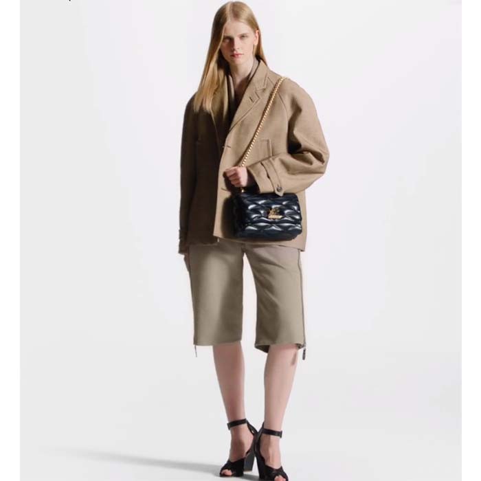 Louis Vuitton LV Women GO-14 MM Navy Blue Lamb Leather Cowhide Leather