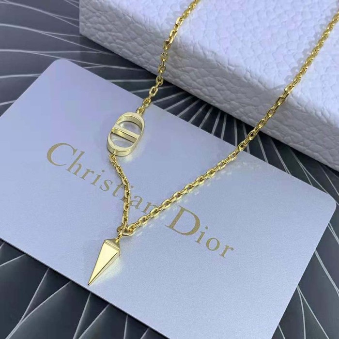 Dior Women Petit CD Necklace Gold-Finish Metal