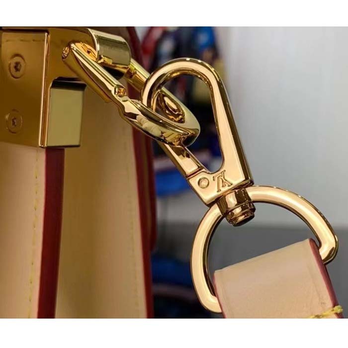 Louis Vuitton LV Women Mini Dauphine Handbag Beige Monoglam Coated Canvas