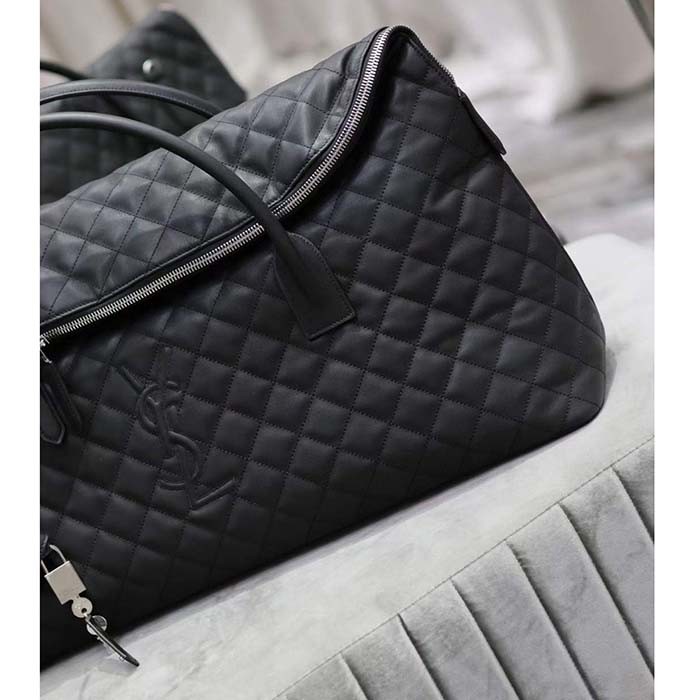 Saint Laurent YSL Women ES Giant Travel Bag Black Quilted Calfskin Leather