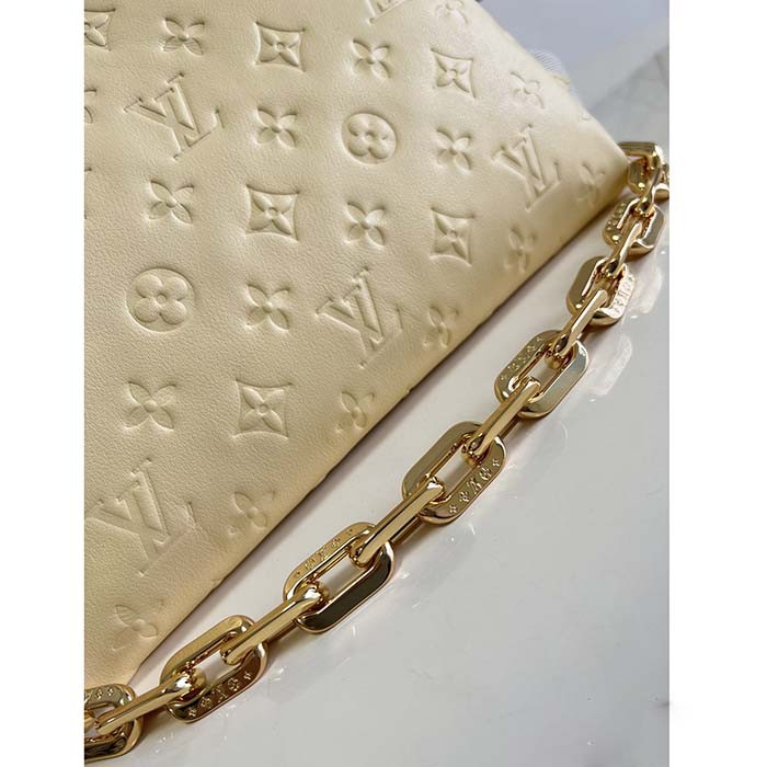 Louis Vuitton LV Women Coussin BB Handbag Chic Yellow Varnished Calfskin Lambskin Cowhide-Leather M24560