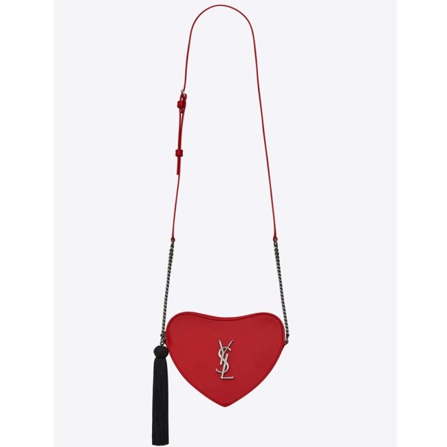 Saint Laurent YSL Women Monogram Heart Cross Body Bag