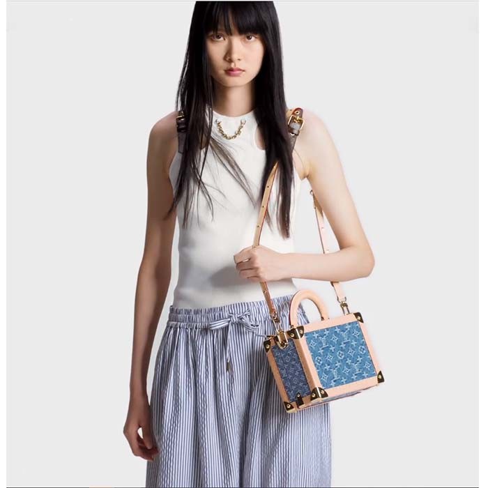 Louis Vuitton Unisex LV Petite Valise Denim Bleu S-Lock Closure M24161