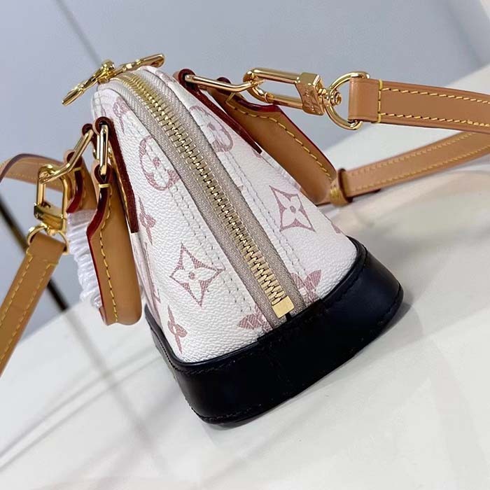 Louis Vuitton LV Women Nano Alma Handbag Monogram Dune Coated Canvas Cowhide-Leather M46895