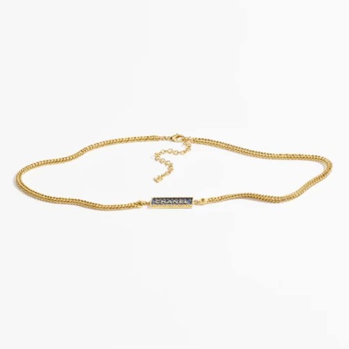 Chanel Women CC Chain Belt Metal Gold Blue Ref.  ABC748 B15375 NU456