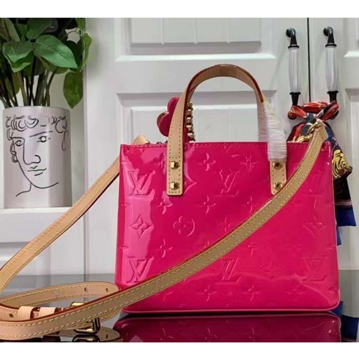 Louis Vuitton LV Women Reade PM Neon Pink Monogram Vernis Embossed Cowhide Leather M24028