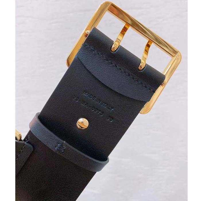 Dior Unisex CD Dior Punk Belt Black Matte Calfskin 54 MM Width