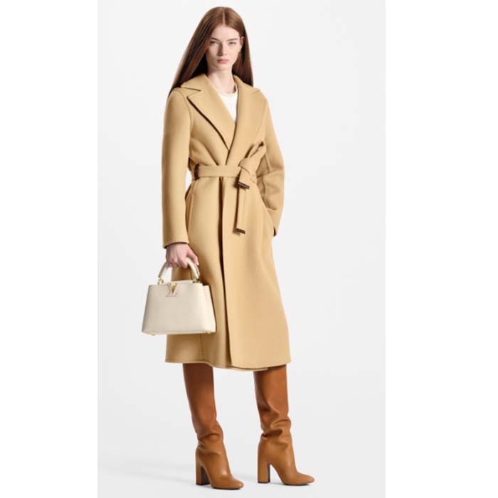 Louis Vuitton LV Women Capucines BB Handbag Cream Beige Pearly Pink Taurillon Cowhide Leather