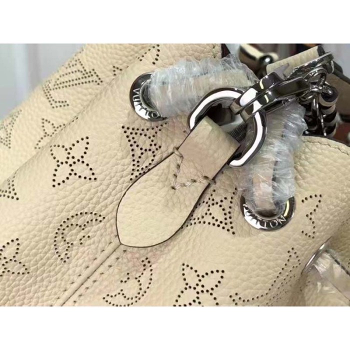 Louis Vuitton LV Women Bella Tote Crème Beige Mahina Perforated Calfskin Calf
