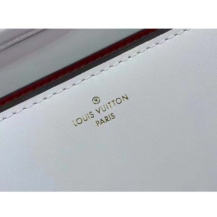 Louis Vuitton Women LV Orsay MM Handbag White Cowhide Leather Flap Closure N-Lock