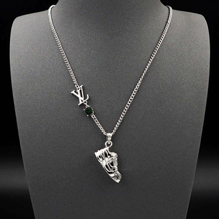 Louis Vuitton Unisex LV Trainer Strass Necklace-Green