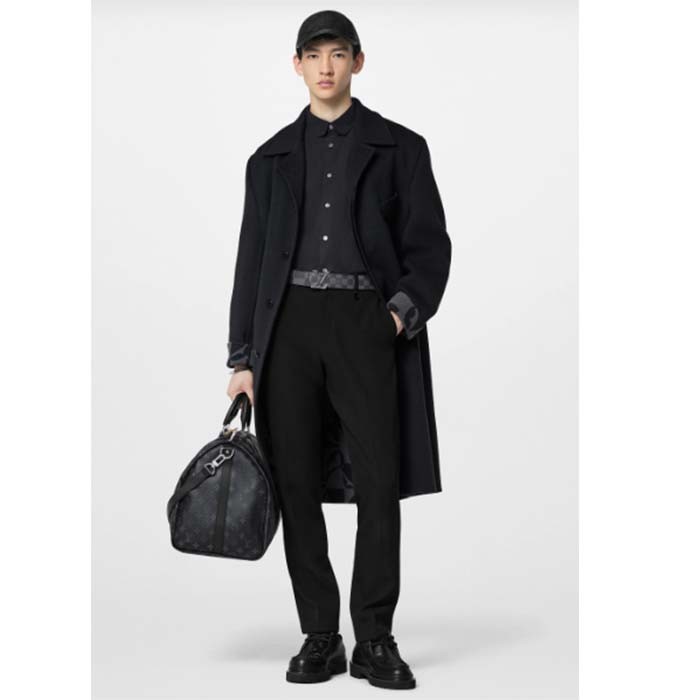 Louis Vuitton Unisex LV Initiales 40 MM Reversible Belt Onyx Black Calf Leather Damier Infini Canvas