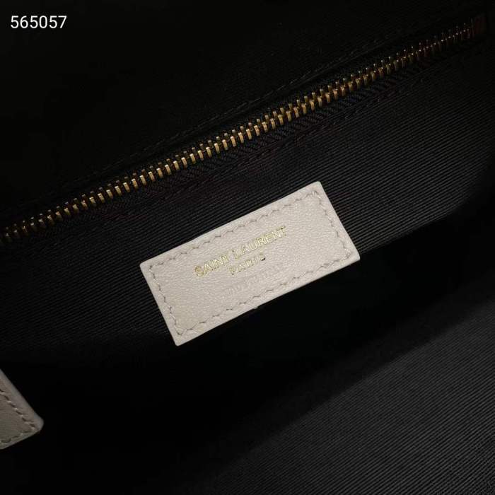 Saint Laurent YSL Women Joe Backpack Lambskin White Leather