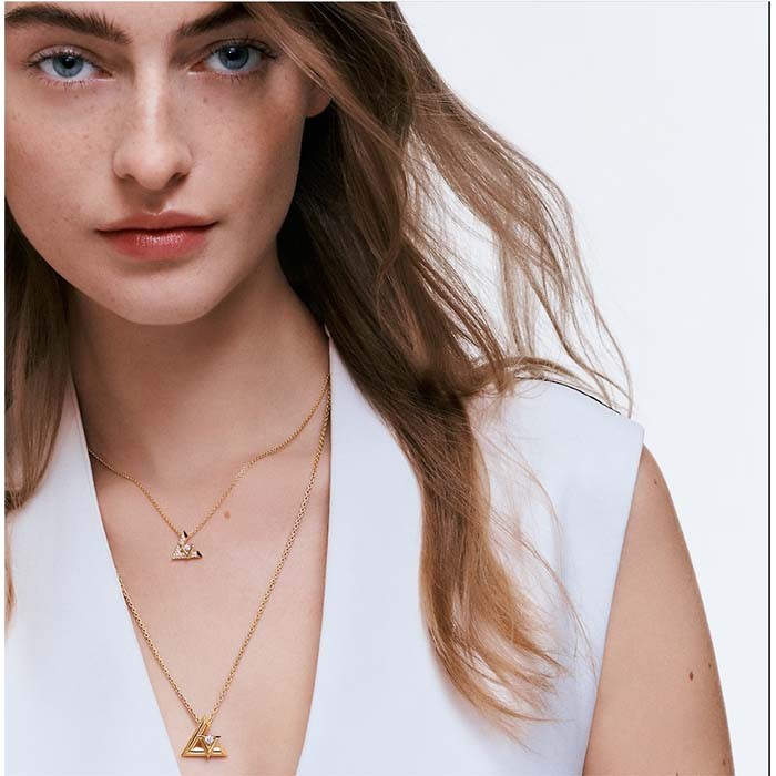 Louis Vuitton Unisex LV Volt One Pendant Yellow Gold 36 Diamonds 0.16 CT