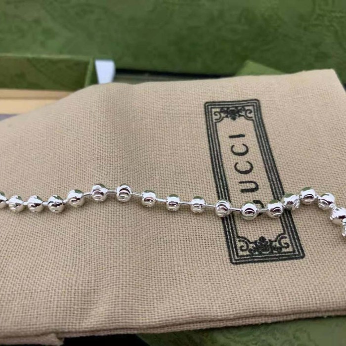 Gucci Unisex Silver Boule Chain Bracelet