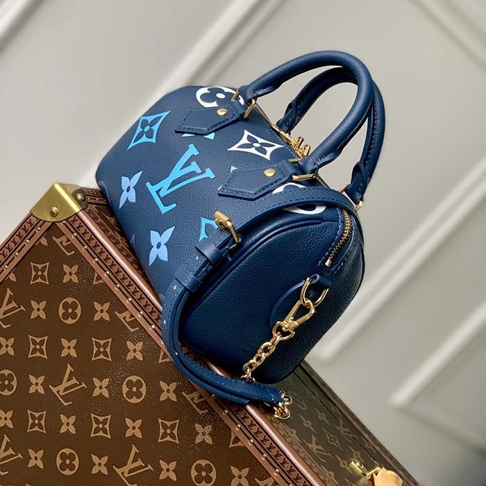 Louis Vuitton LV Women Seedy Bandoulière 20 Dégradé Blue Embossed Supple Cowhide Leather