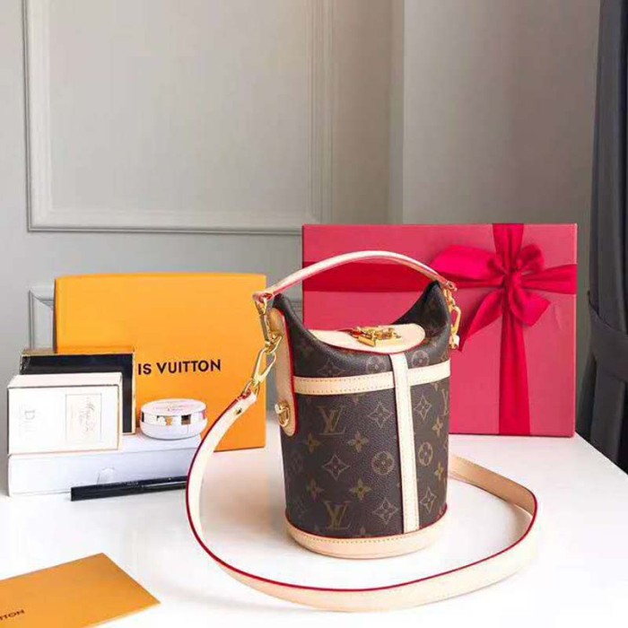 Louis Vuitton LV Women Duffle Bag in Monogram Coated Canvas-Brown