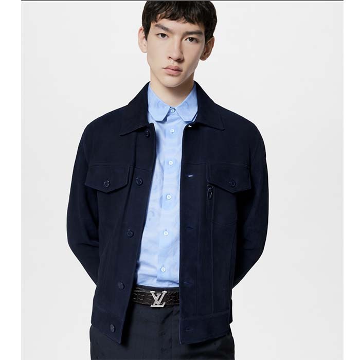 Louis Vuitton Unisex LV Heritage 35 MM Reversible Belt Black Alligator Napa Leather