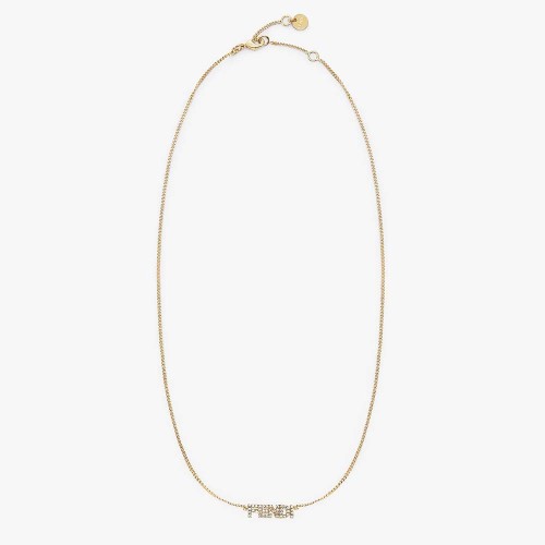 Fendi Women Signature Gold-colored Nnecklace Clip Closure