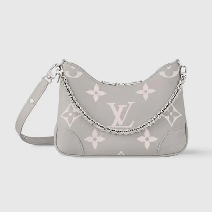 Louis Vuitton LV Women Boulogne PM Embossed Grained Cowhide Leather-Gray M14211