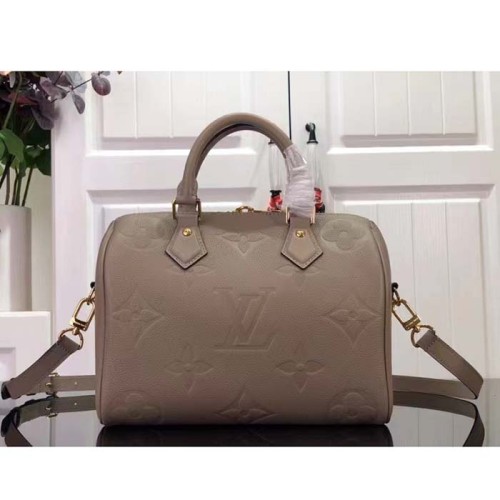 Louis Vuitton Women Speedy Bandoulière 25 Handbag Tourterelle Embossed Grained Cowhide Leather