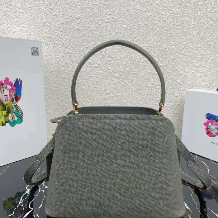 Prada Women Medium Saffiano Leather Prada Matinee Bag-Grey