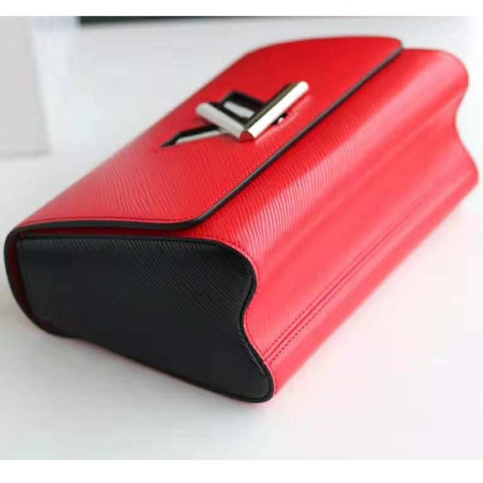 Louis Vuitton LV Women Twist PM LV Love Lock Charms Handbag in Epi Cowhide Leather-Red