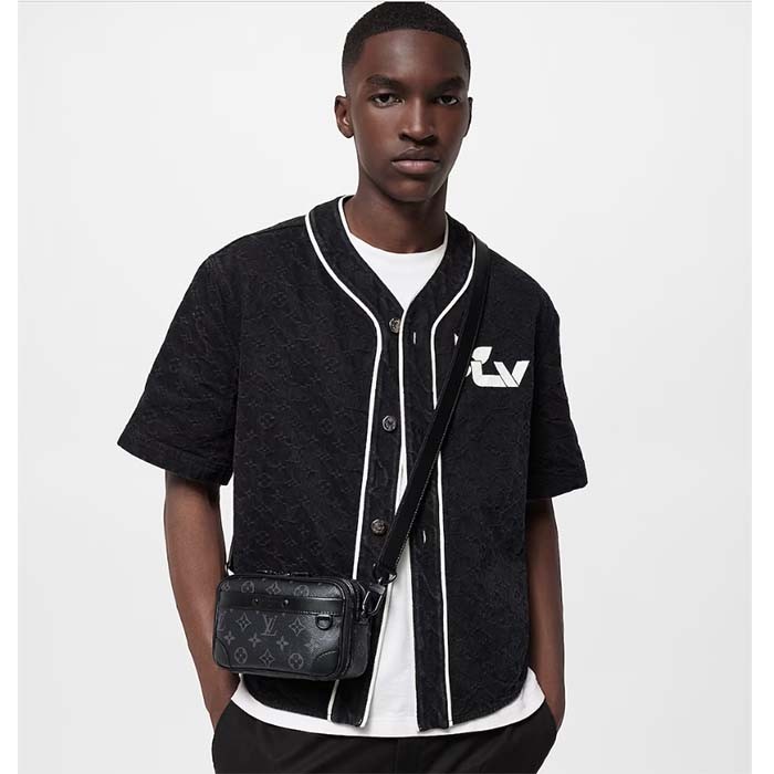 Louis Vuitton Unisex LV Alpha Wearable Wallet Monogram Eclipse Coated Canvas Cowhide Leather Black