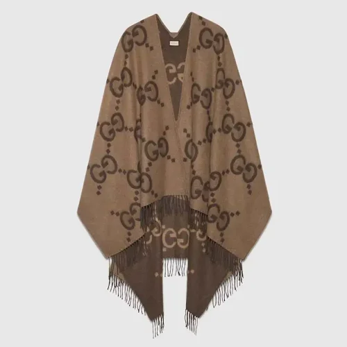 Gucci Women Reversible Jumbo GG Cashmere Cape 7743084GABX9764