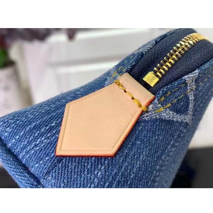 Louis Vuitton Unisex Pochette Cosmétique PM Bleu Denim Blue Monogram Global Organic Textile-Certified Cotton Canvas