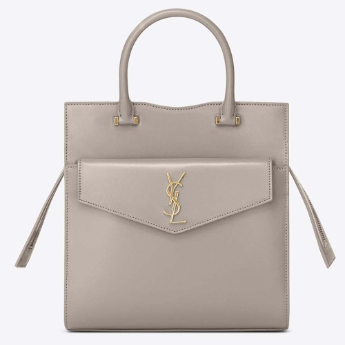 Saint Laurent YSL Women Uptown Small Tote Shiny Smooth Leather