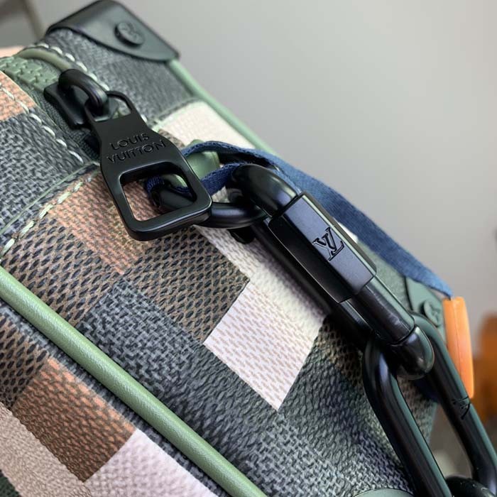 Louis Vuitton Unisex Mini Soft Trunk Green Damoflage Coated Canvas Leather Textile Lining