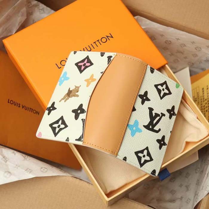 Louis Vuitton Unisex LV Pocket Organizer Vanilla Monogram Craggy Coated Canvas M83336