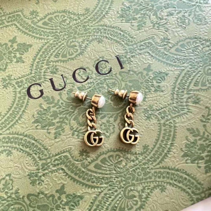 Gucci Women Pearl Double G Earrings