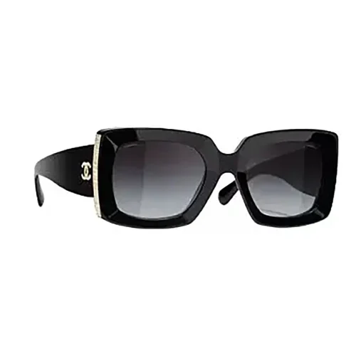 Chanel Women Rectangle Sunglasses Black Gold A71377X08101S2216