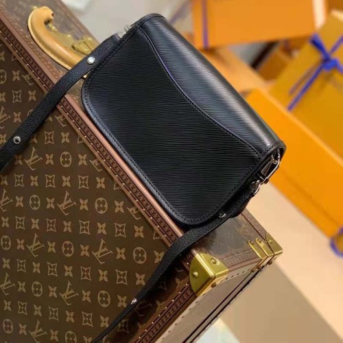 Louis Vuitton LV Women Buci Crossbody Black Epi Grained Smooth Cowhide Leather