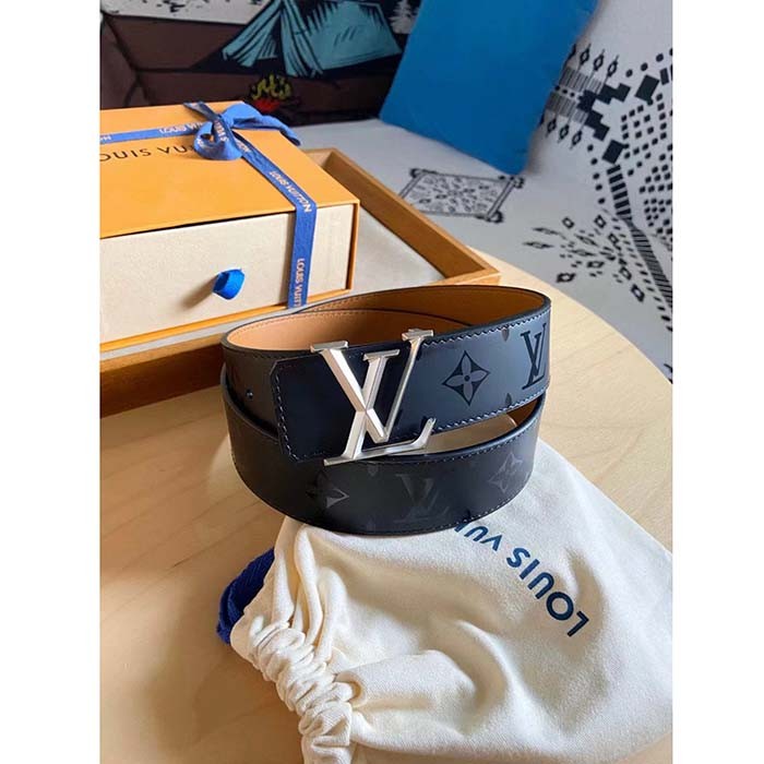 Louis Vuitton Unisex LV Pyramide 40 MM Reversible Calf Leather Monogram Illusion Strap