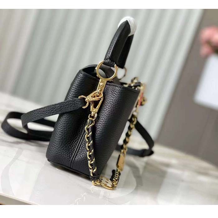 Louis Vuitton LV Women Capucines BB Black Taurillon Leather Cowhide M23950