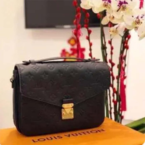 Louis Vuitton LV Women Pochette Métis Bag Black Monogram Grained Cowhide Leather